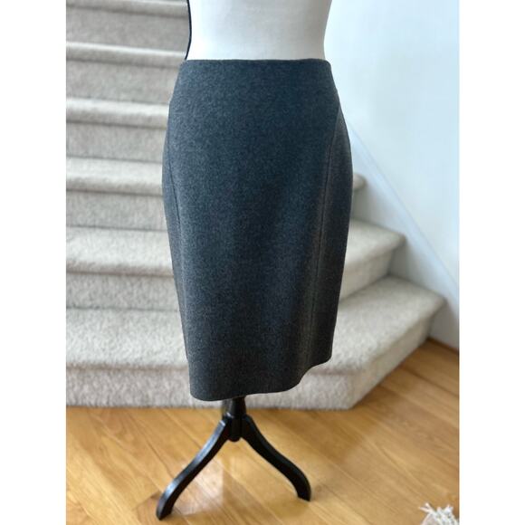 Talbots Charcoal Grey Boiled Wool Pencil Skirt - Picture 1 of 6